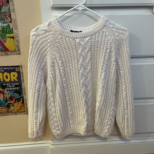 Unworn White Hunters Run Cable-knit Sweater
